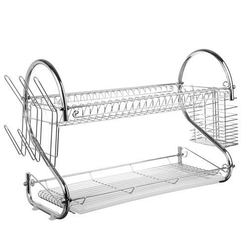 Escurridor P/Platos 2 Niveles Cromado Plastico