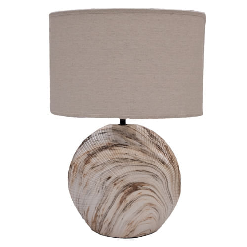 Lampara Mesa Marmoleada C Pantalla Beige 37Cmx54Cm Ceramic B