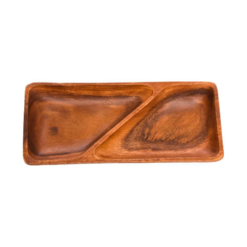 Bandeja Rect Madera 2 Div 33*15*4Cm