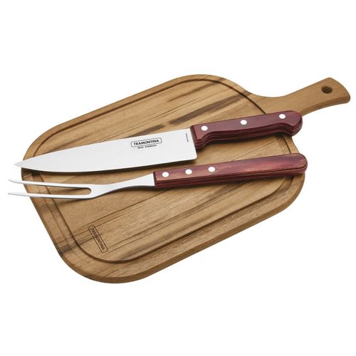 Jgo.Asador 3 Pzas Blister Bordo Poly Tra