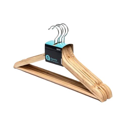 Juego De Percha 5 Pzs Cafe Madera