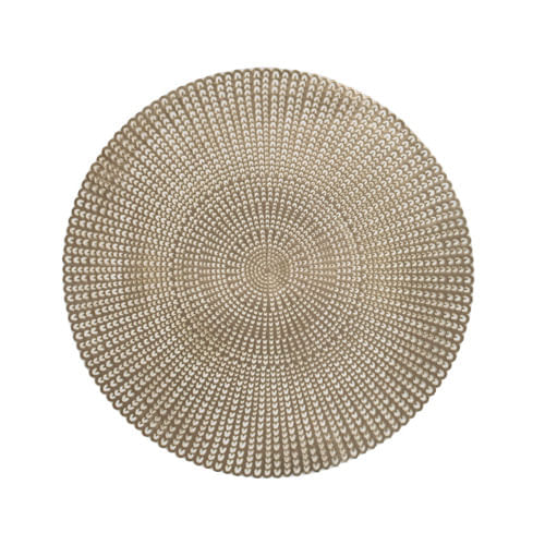 Individual Redondo 38 Cm Flor Dorado