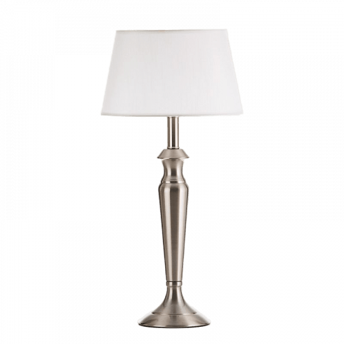 Lampara Mesa Silver C Pantalla Blanca