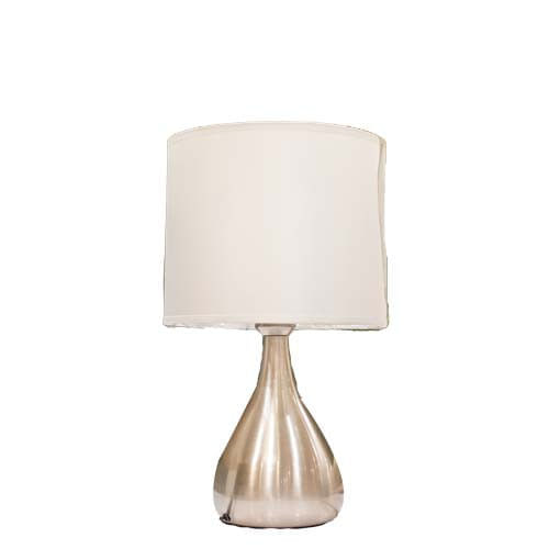 Lampara Mesa Silver C Pantalla Blanca