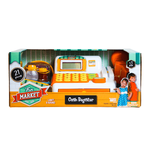 Caja Registrador Naranj Accesorio Calculador Con Luz Y Sonid