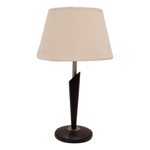 Lampara Mesa Negra C Pantalla Blanca