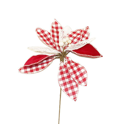 Flor Rojo Blanco 60Cm Spray