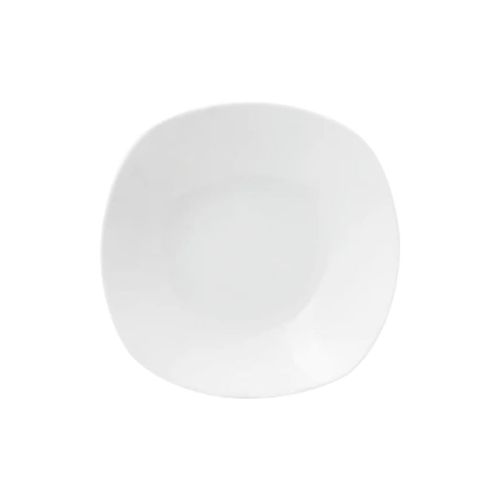 Plato Hondo D23Cm Semi Cuadrado Blanco