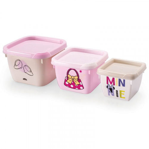 Juego De Recip S Conect Cuad  3Un Baby Minnie
