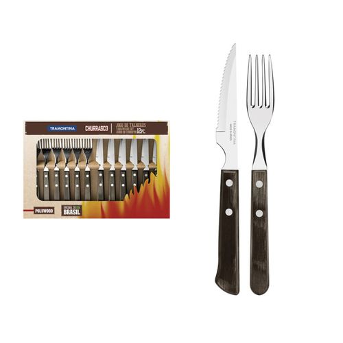 Jgo Asado 12Pzas Oscuro Poly Tram
