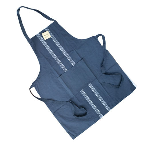 Delantal Azul Franja