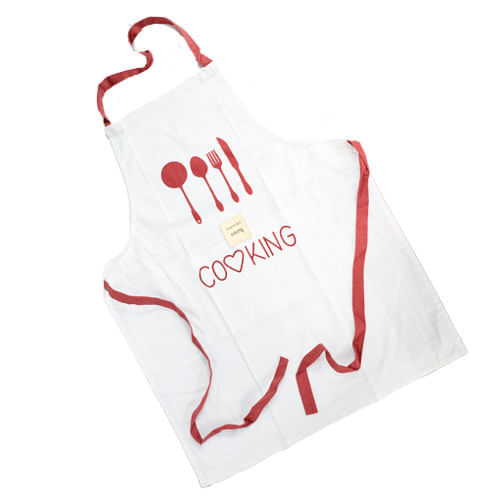 Delantal 70Cm X90Cm Blancorojo Cooking