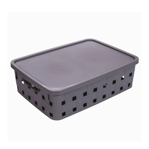 Caja Con Tapa 15L Trenza Gris Master