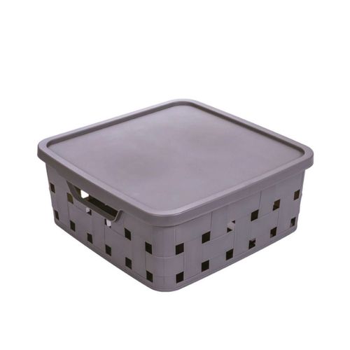 Caja Con Tapa 11L Trenza Gris Master