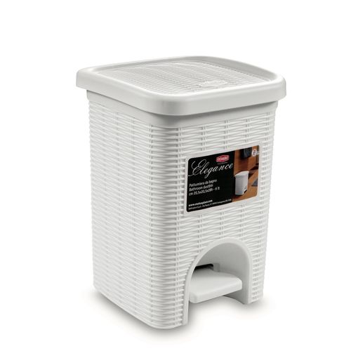 Basurero De Baño Elegance Blanca 6 Lt