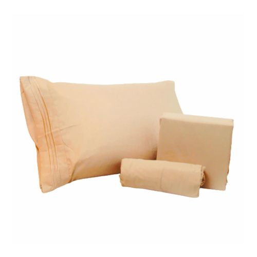 Jgo De Sabanas Twin Con Bordado 100X200X30 Caqui