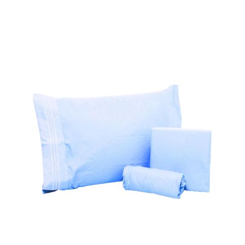 Jgo De Sabanas Full Con Bordado 140X190X36 Celeste