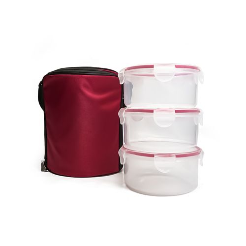 Bolsa Termica Con 3 Contenedores De 1.5 L Burdeos Freshbox