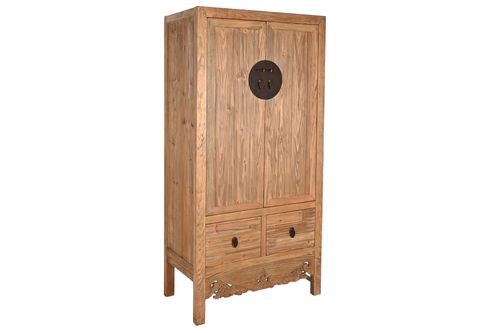 Armario Abeto Metal 88X52X180 Tallado Natural