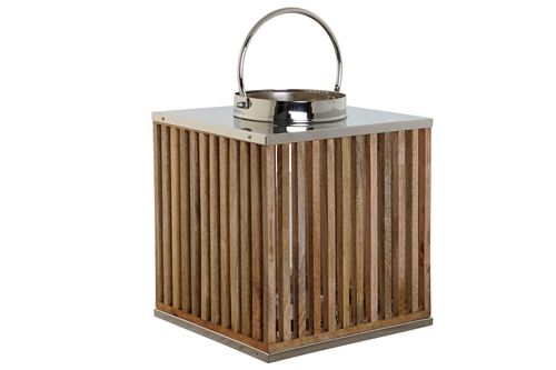 Portavela Mango Cristal 31X31X35 Natural Marron