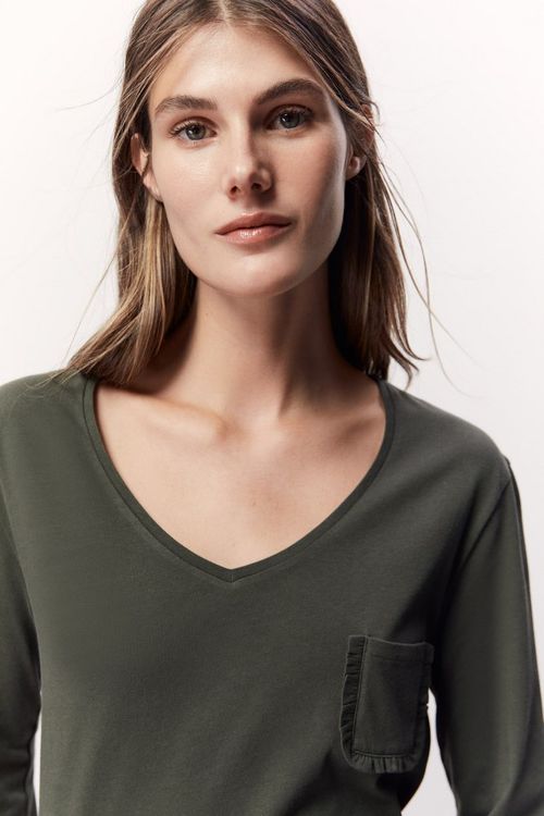 Remera Pijama Lisa Bolsillo