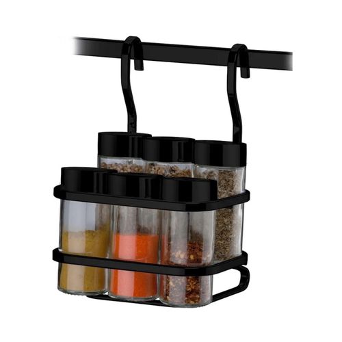 Conjunto Porta Condimentos - 7 Piezas Negro Mate