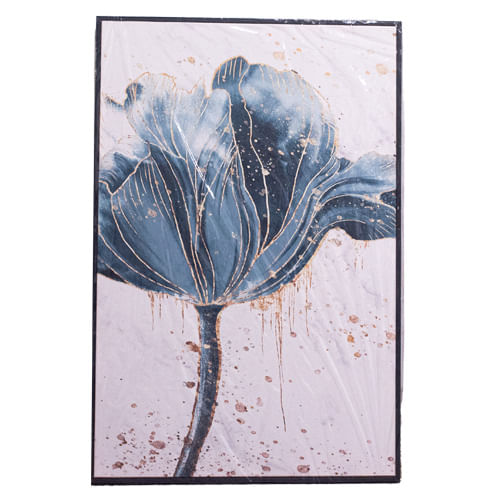 Cuadro 60X90Cm Turquesa Flor