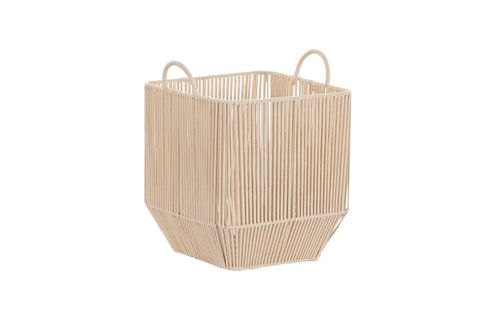 Cesta Algodon Metal M 37X37X45 Beige