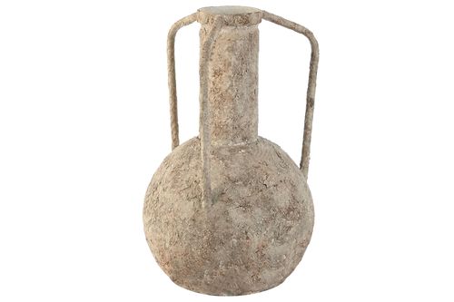 Jarron Metal 23X23X35,5 Jarron Envejecido Blanco