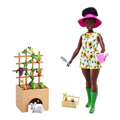 Barbie Set De Jardinería Muñeca Y Mascotas