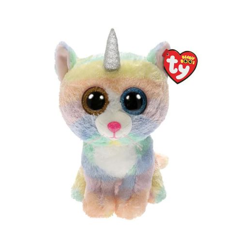 Ty Beanie Boos Heather Gato Unicornio Multicolor Mediano