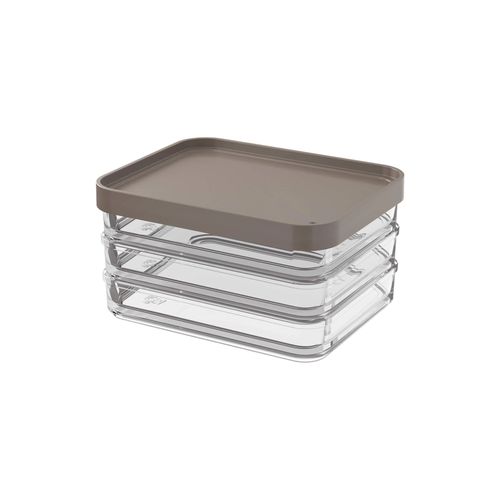 Pote De Plastico Trio 840Ml Clear Warm Gray