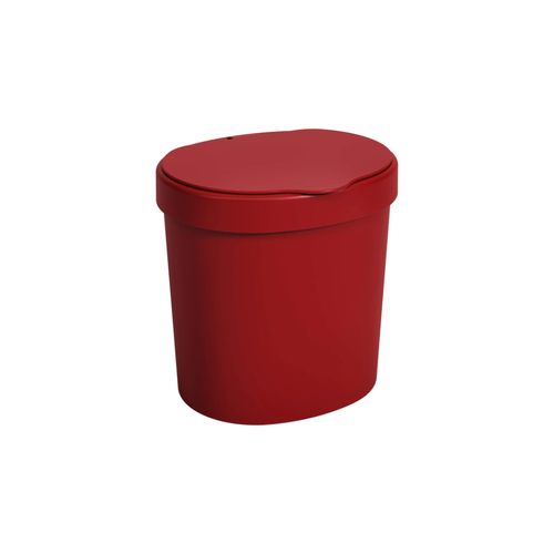 Basurero C Tapa De Plastico 2,50L Rojo Bold