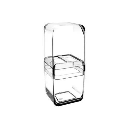 Porta Cepillos De Plastico C Tapa Cube Cristal