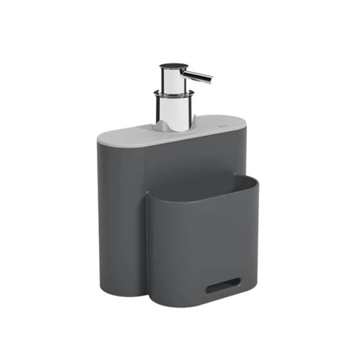 Dispensador De Jabon De Plastico 500Ml Flat Gris