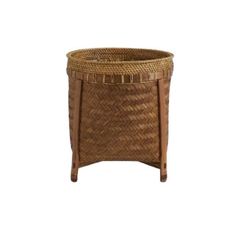 Cesta De Bambú Con Patas Laos Chocolate
