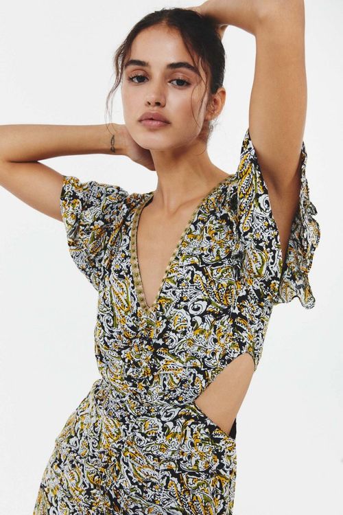 Vestido Flores Abertura