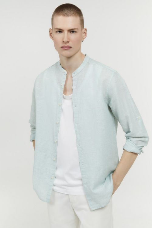 Camisa Mao Lino Rayas