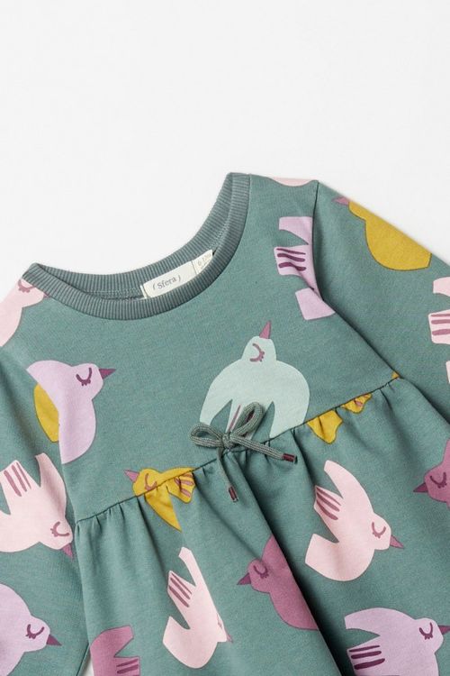 Vestido Ba Fleece Aop Pajaros