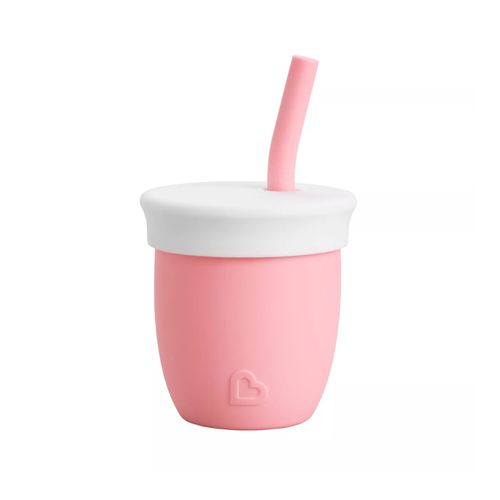 Vasito Con Pajita De Silicona C Est Silicone Coral
