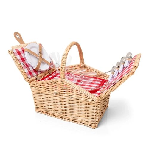 Cesta De Picnic Madely Xadrez Rojo