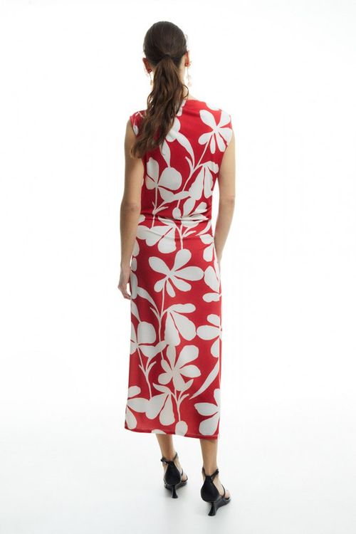 Vestido Estampado Drapeado