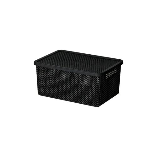 Cesto Organizador con tapa Negro