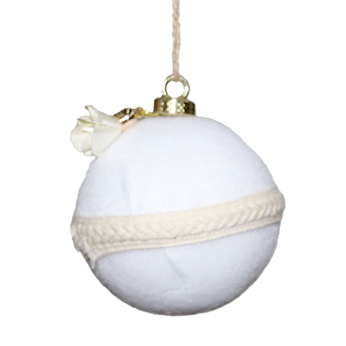 Esfera Blanca Con Cinta Trenzada