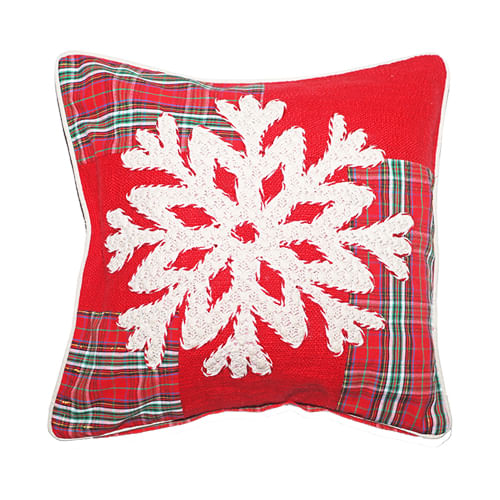Cojin Forro 50X50 Cm Copo Nieve Rojo