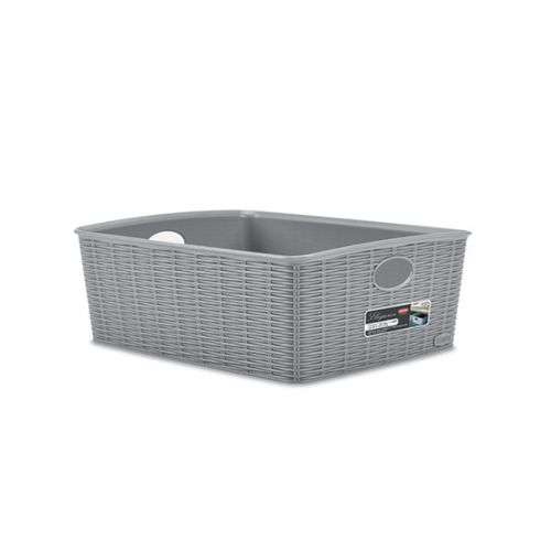 Canasto Elegance L 36X29X13Cm Stone Gris