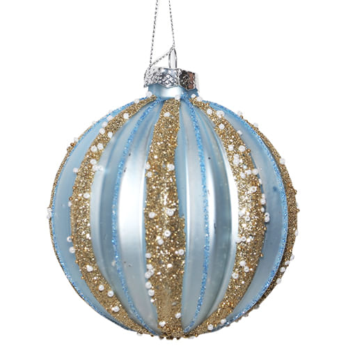 Esfera De Vidrio 10Cm Azul Mate