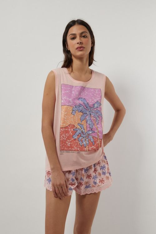 Camiseta Pijama Palmeras