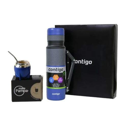 Promo Combo Matero 2 0 Azul Termo 1 1Lts + Mate Pampa