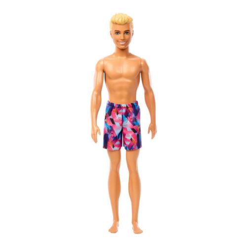 Ken Muñeco De Playa Con Traje De Baño Rosa Y Azul